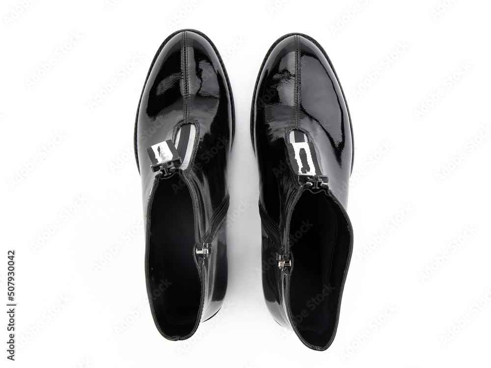 jodhpur boots isolated on white background. Top view. Fashion shoes. Photoshoot for shoe shop concept.