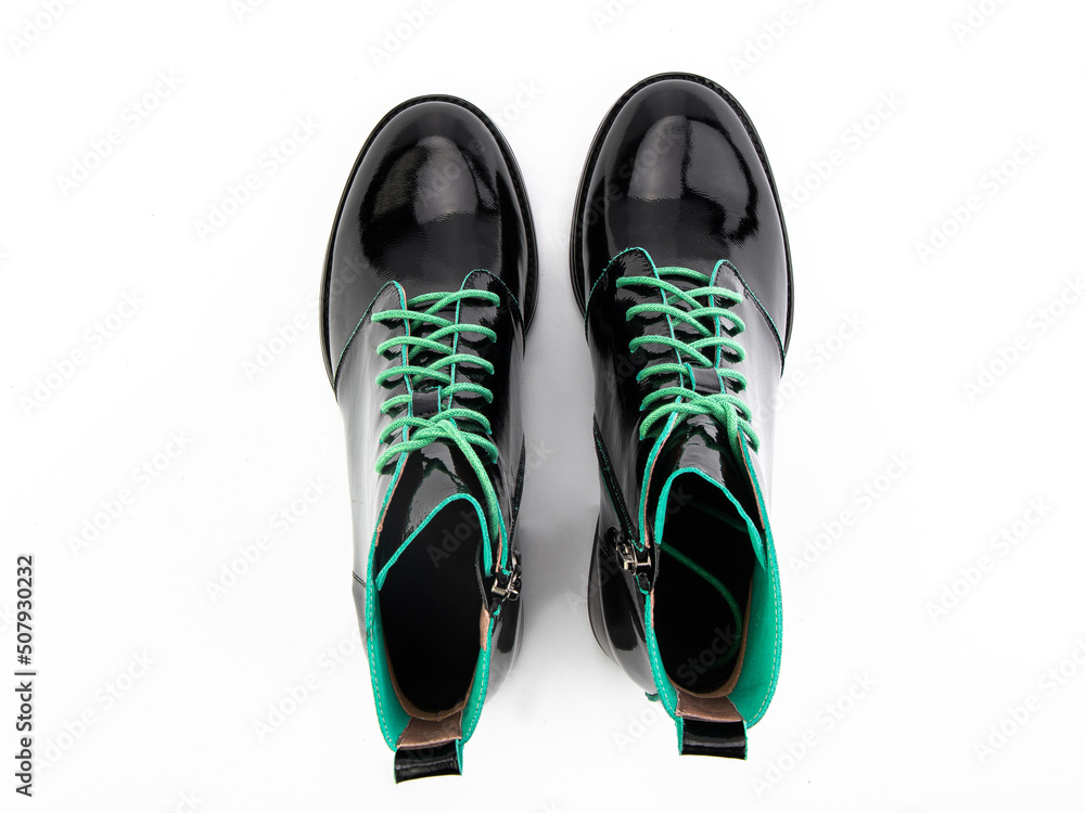 jodhpur boots isolated on white background. Top view. Fashion shoes. Photoshoot for shoe shop concept.