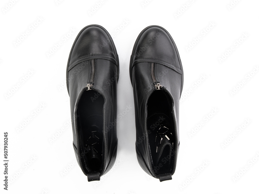jodhpur boots isolated on white background. Top view. Fashion shoes. Photoshoot for shoe shop concept.