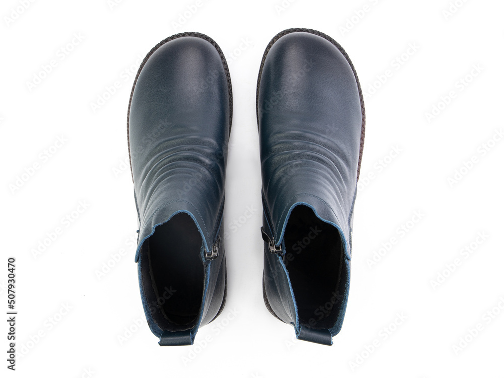 jodhpur boots isolated on white background. Top view. Fashion shoes. Photoshoot for shoe shop concept.