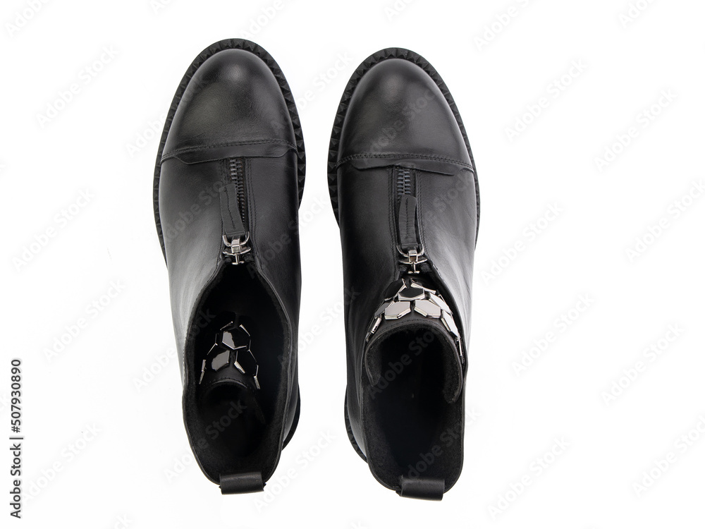 classic sneakers with laces. Casual style. Isolated close-up on white background. Top view. Fashion shoes
