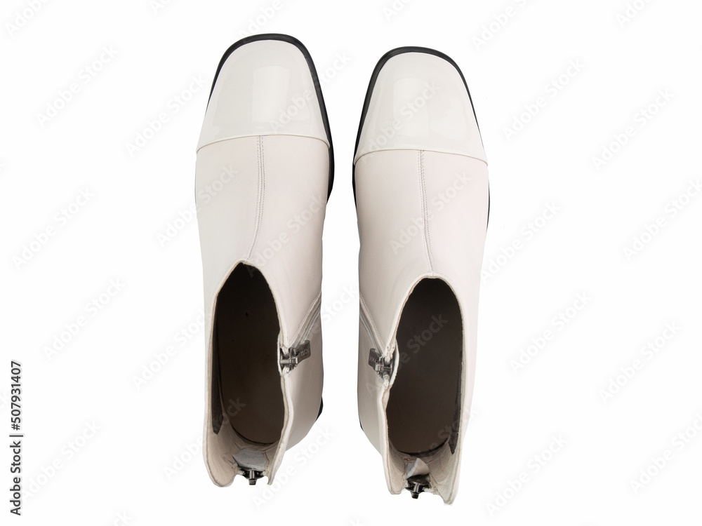 jodhpur boots isolated on white background. Top view. Fashion shoes. Photoshoot for shoe shop concept.