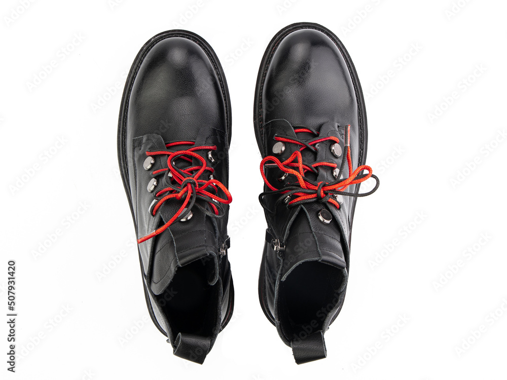 jodhpur boots isolated on white background. Top view. Fashion shoes. Photoshoot for shoe shop concept.