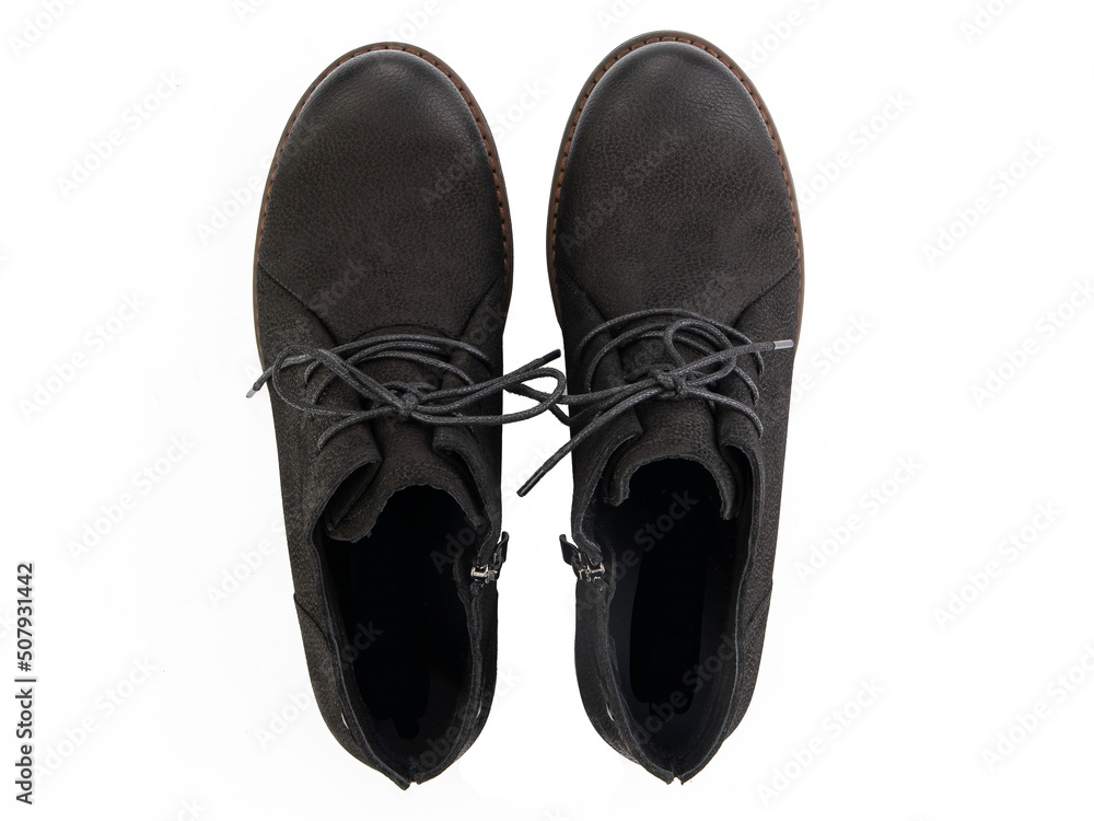 jodhpur boots isolated on white background. Top view. Fashion shoes. Photoshoot for shoe shop concept.