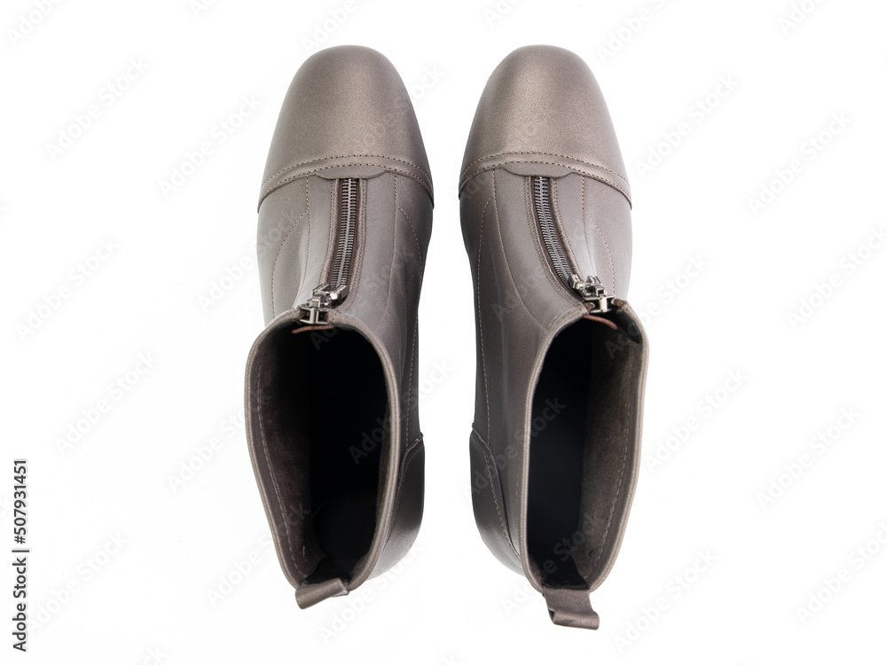 jodhpur boots isolated on white background. Top view. Fashion shoes. Photoshoot for shoe shop concept.