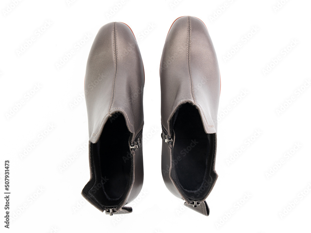 jodhpur boots isolated on white background. Top view. Fashion shoes. Photoshoot for shoe shop concept.