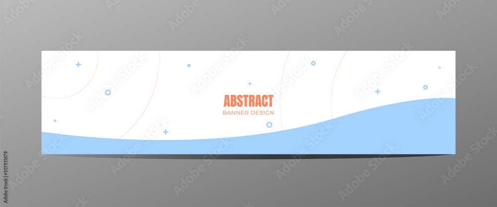 Naklejka premium Blue White Abstract Background Banner Template
