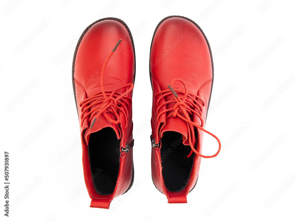 jodhpur boots isolated on white background. Top view. Fashion shoes. Photoshoot for shoe shop concept.