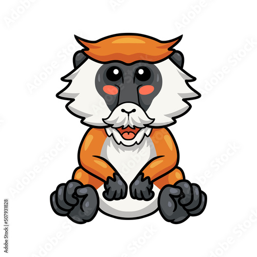 Cute little patas monkey cartoon sitting