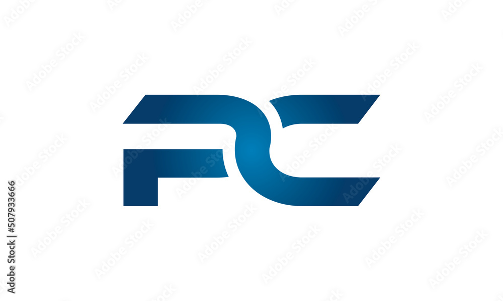 PC linked letters logo icon PC linked letters logo icon