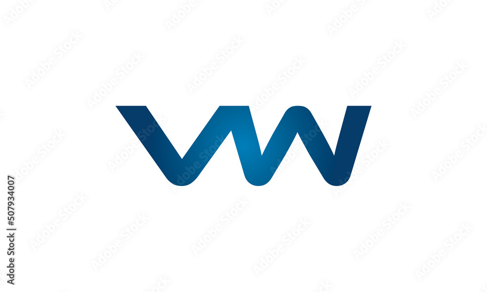 VW linked letters logo icon VW linked letters logo icon