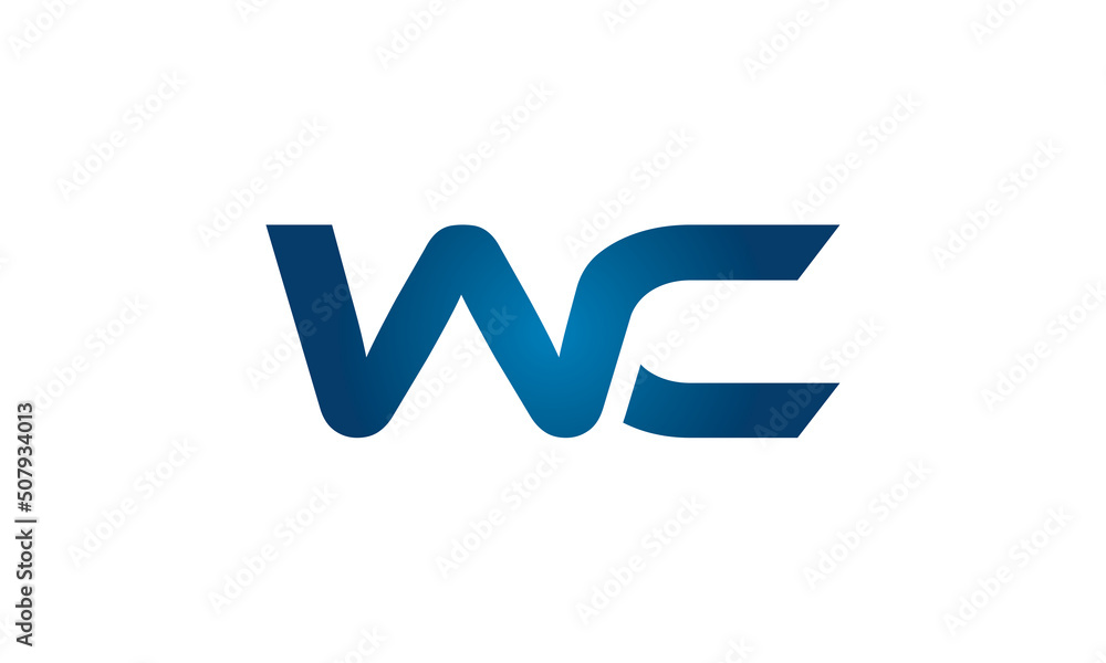 WC linked letters logo icon WC linked letters logo icon