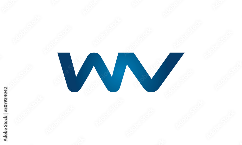 WV linked letters logo icon WV linked letters logo icon