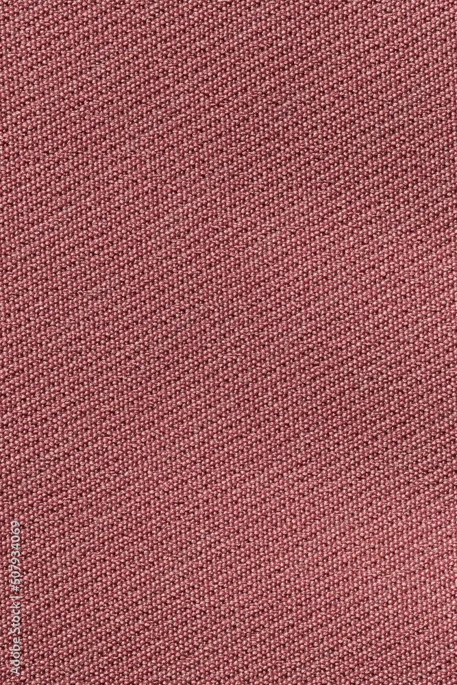 Fototapeta premium Mostly desaturated dark red color fabric cloth polyester texture and textile background.