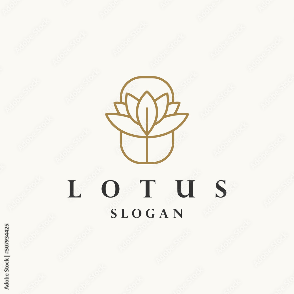 Lotus logo icon design template vector illustration