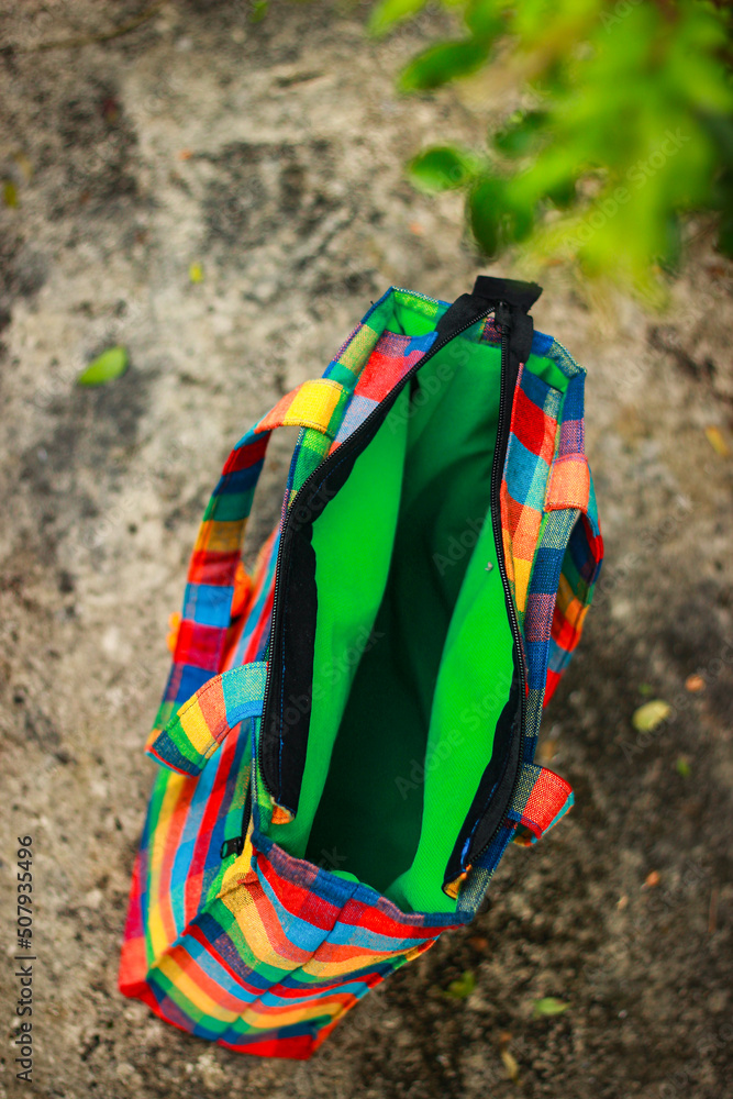 Naklejka premium Handmade Fabric Bag