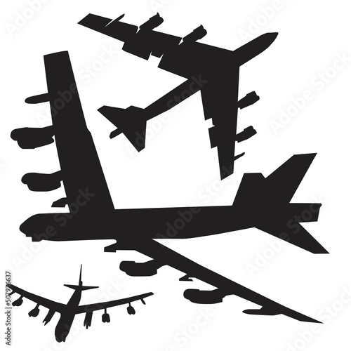 Print op canvas B52 bomber icon silhouette vector design