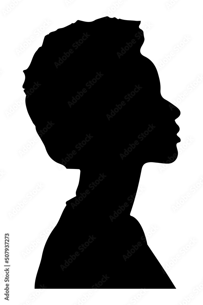 African woman silhouette vector illustration. Juneteenth concept.