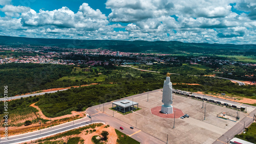 Crato Estátua Nossa Senhora de Fátima Religião Católica Turismo Cariri Oásis Sertão Ceará Cearense Nordeste Brasil Cidade Paisagem Caatinga Drone Vista Aérea photo