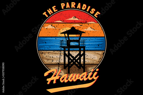 the paradise hawaii retro design landscape
