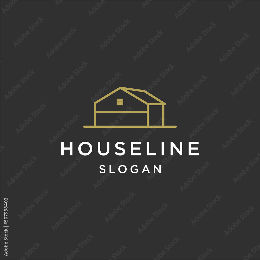 Fototapeta premium House line art logo template vector illustration design