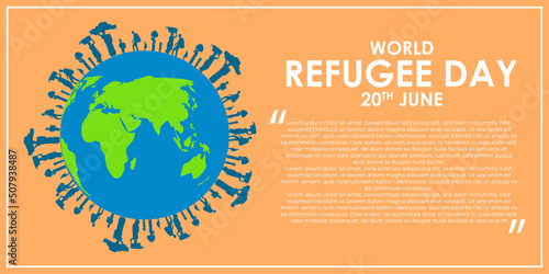 Vector illustration concept of World Refugee Day banner