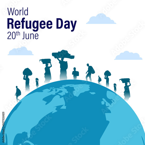 Vector illustration concept of World Refugee Day banner