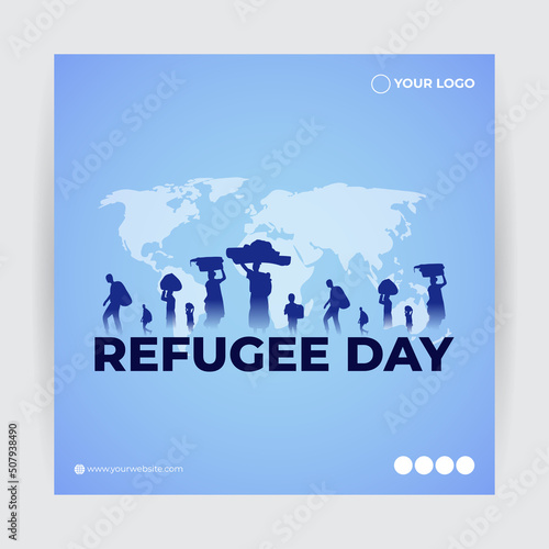 Vector illustration concept of World Refugee Day banner