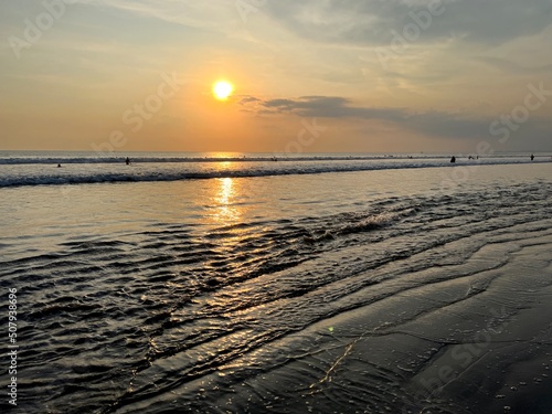 sunset on the ocean beach