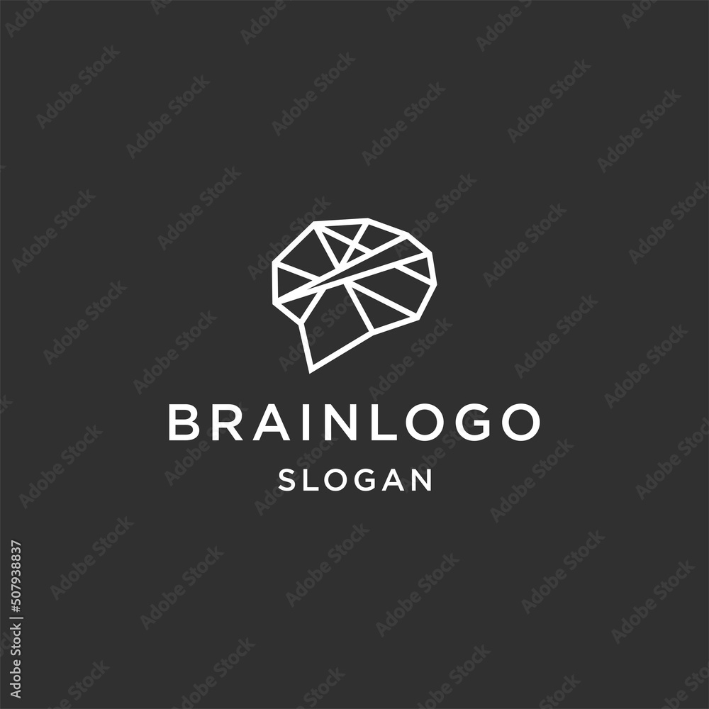 Brain line art logo template vector illustration design Brain line art logo template vector illustration design