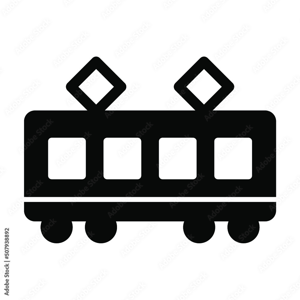 電車のシンプルな横向きアイコン 白背景 Stock Vector Adobe Stock
