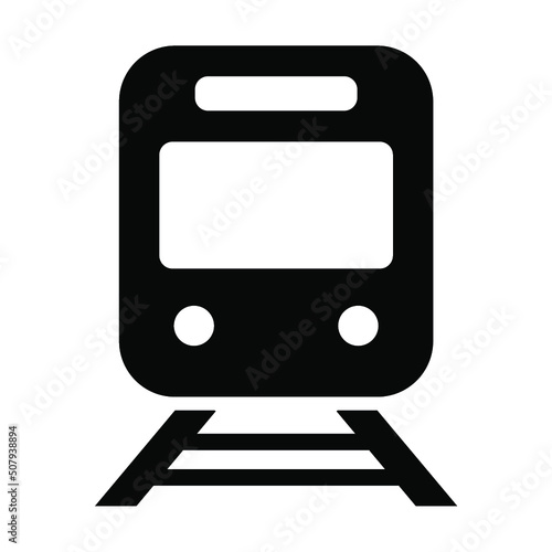 電車のシンプルな正面アイコン/白背景