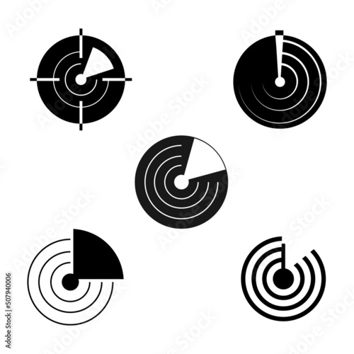 Vector radar icon - linear radiolocation sign or design element