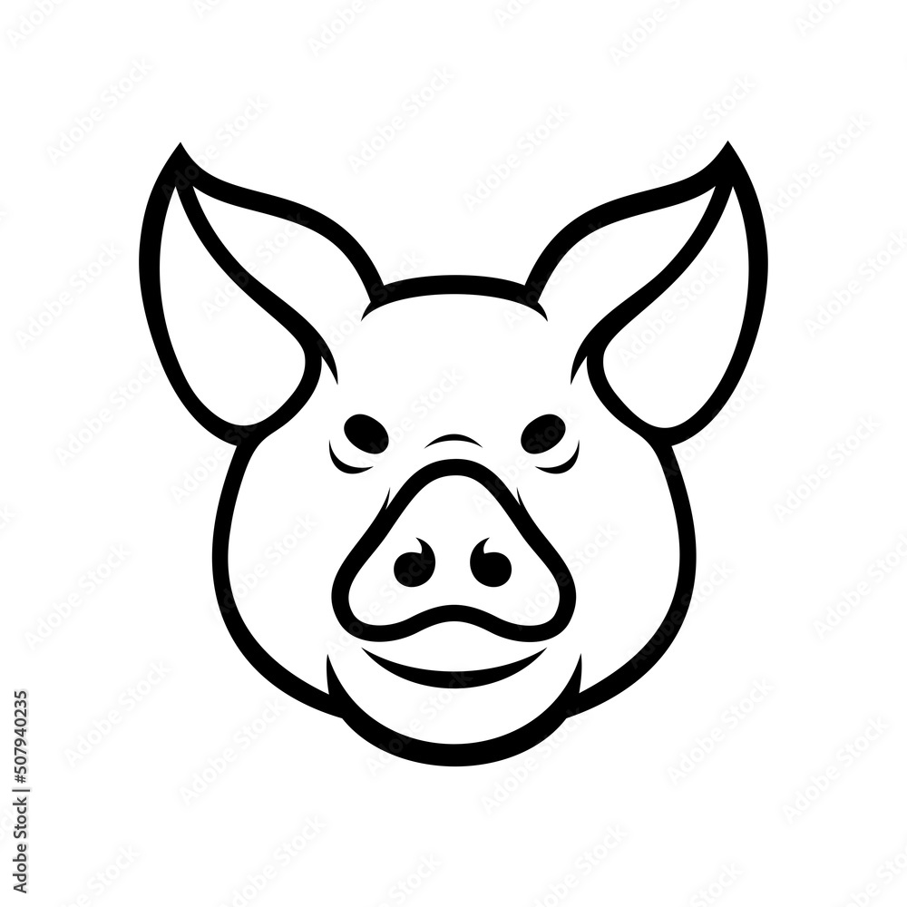 Fototapeta premium pig head logo
