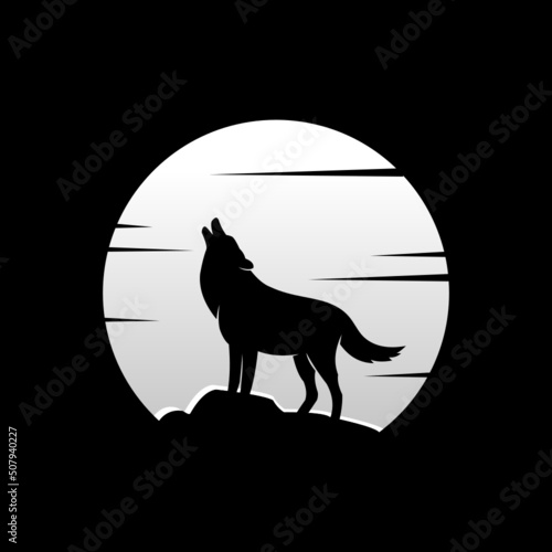 wolf howling at the moon