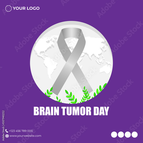 Vector illustration concept of World Brain Tumor Day banner
