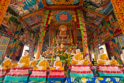 The main hall of Khmer Bung Coc pagoda in Soc Trang, Vietnam