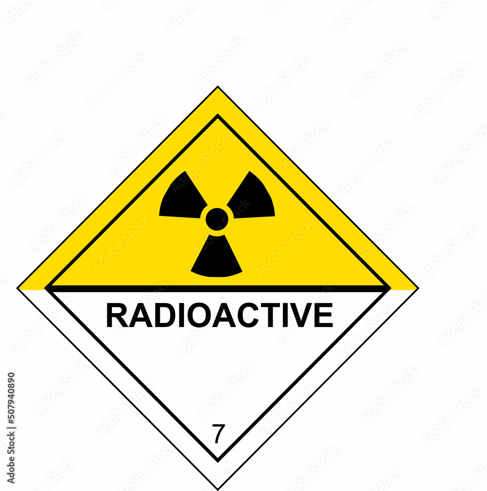 adr7.4, radiación, peligro, advertencia, radiactivo, símbolo, nuclear ...