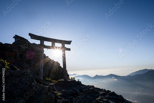 雄山山頂の朝日 photo