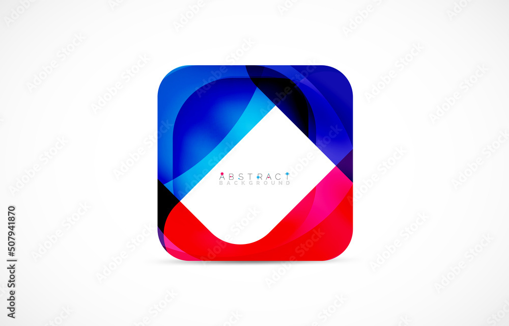Minimal background. Abstract square shape with round corners created with wavy forms. Vector Illustration For Wallpaper, Banner, Background, Landing Page Minimal background. Abstract square shape with round corners created with wavy forms. Vector Illustration For Wallpaper, Banner, Background, Landing Page
