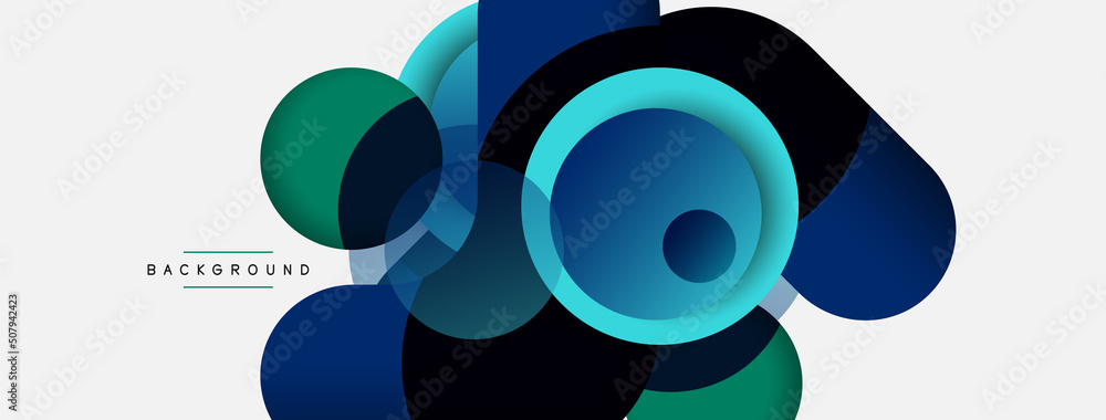 Creative geometric wallpaper. Minimal abstract background. Circles composition vector illustration for wallpaper banner background or landing page Creative geometric wallpaper. Minimal abstract background. Circles composition vector illustration for wallpaper banner background or landing page