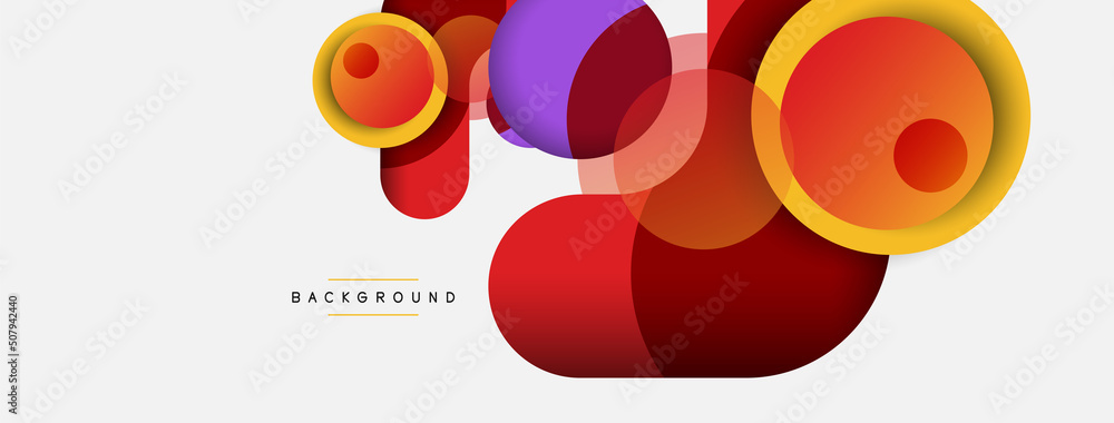 Creative geometric wallpaper. Minimal abstract background. Circles composition vector illustration for wallpaper banner background or landing page Creative geometric wallpaper. Minimal abstract background. Circles composition vector illustration for wallpaper banner background or landing page
