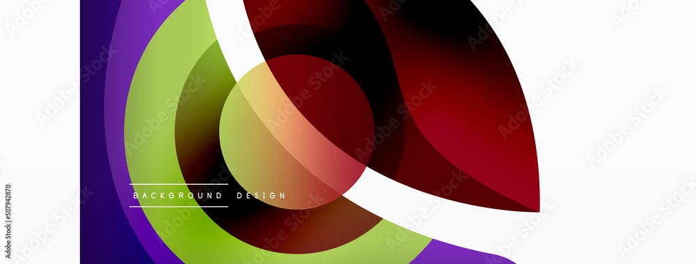 Abstract background with color geometric shapes. Beautiful minimal backdrop with round shapes circles and lines. Geometrical design. Vector illustration Abstract background with color geometric shapes. Beautiful minimal backdrop with round shapes circles and lines. Geometrical design. Vector illustration