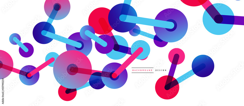 Abstract background. Round dots connected by lines. Trendy techno business template for wallpaper, banner, background or landing Abstract background. Round dots connected by lines. Trendy techno business template for wallpaper, banner, background or landing