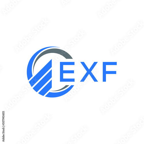 EXF Flat accounting logo design on white  background. EXF creative initials Growth graph letter logo concept. EXF business finance logo design. © Faisal