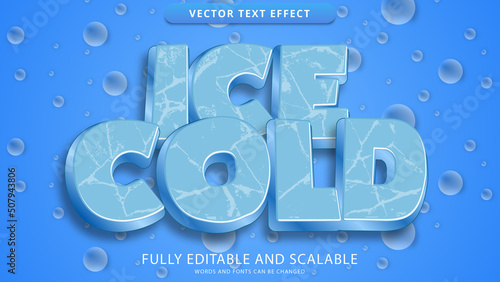 ice cold text effect editable eps file