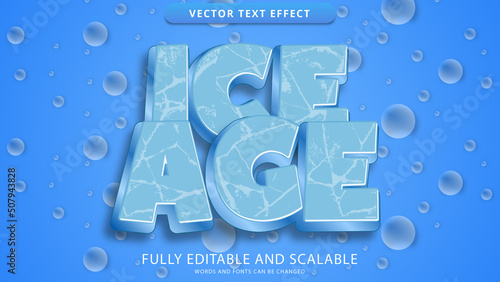 ice age text effect editable eps file