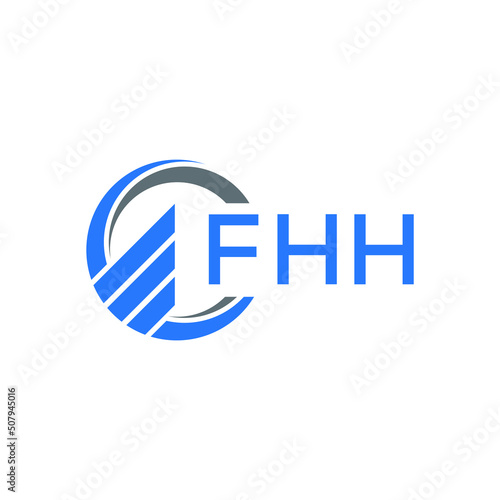 FHH Flat accounting logo design on white  background. FHH creative initials Growth graph letter logo concept. FHH business finance logo design. © Faisal