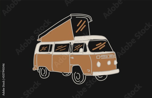 TRAVEL CAMPER CAR VECTOR DESIGN