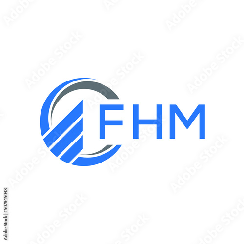 FHM Flat accounting logo design on white  background. FHM creative initials Growth graph letter logo concept. FHM business finance logo design. © Faisal